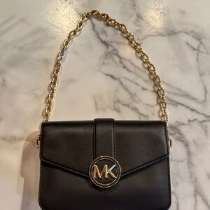 Michael Kors Black Shoulder Bag with Gold Chain